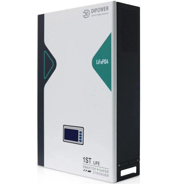 Акумулятор Dipower LiFePO4, Wall Mounted 51,2V 100AH, 5120W*h літій-залізо-фосфатний акумулятор 